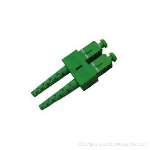 Duplex Fiber Optic Connector , Green SC APC Fiber Connector